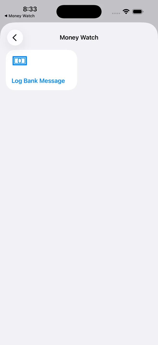 Shortcuts, step 8: Tap the action